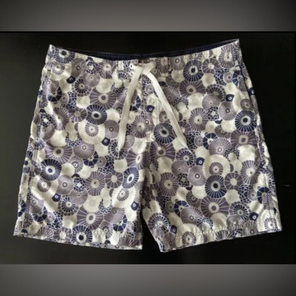 REYN SPOONER Japanese Umbrella Design 19” Swim Shorts sz 38 | Purple/Blue/White
